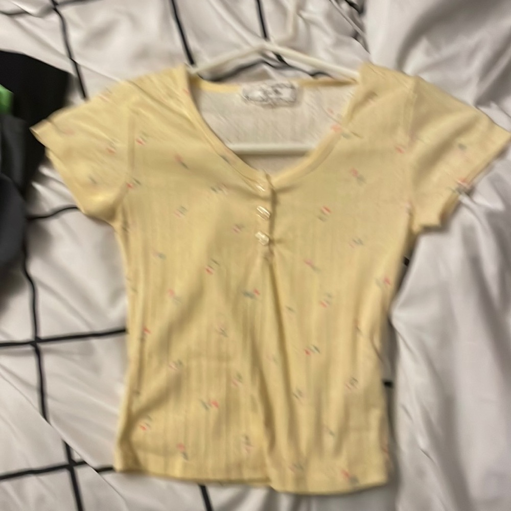 Yellow floral crop top
